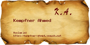 Kempfner Ahmed névjegykártya